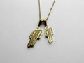 Double Mini Blohsh Rhinestone Stainless Steel Necklace