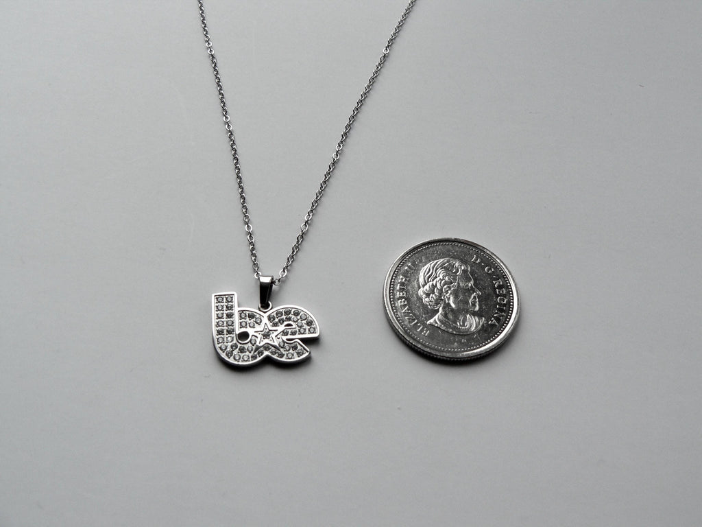 Dainty BE Rhinestone Necklace