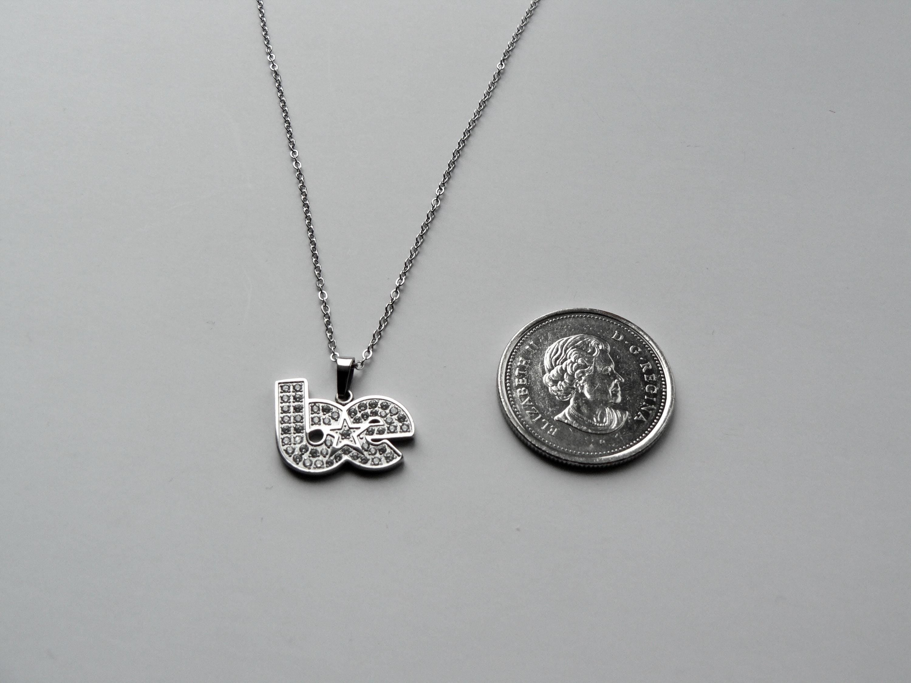 Dainty BE Rhinestone Necklace