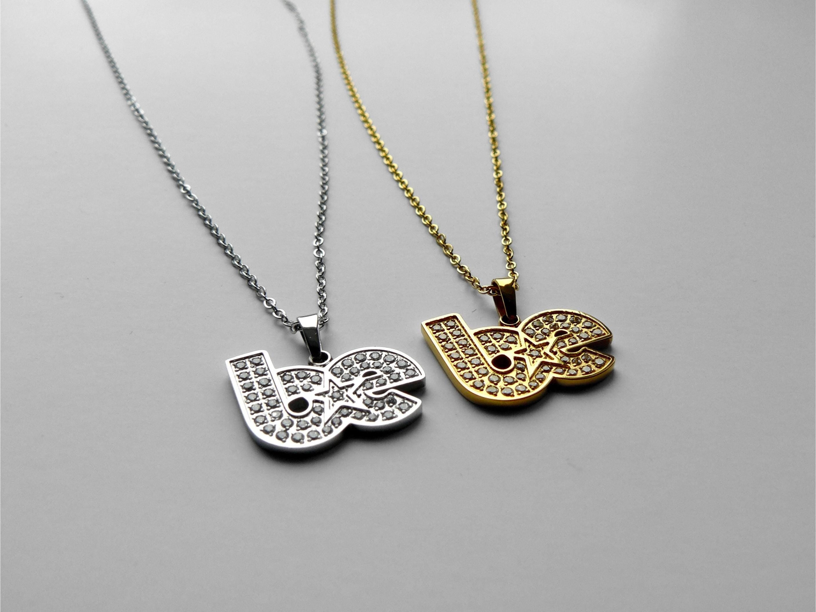 Dainty BE Rhinestone Necklace