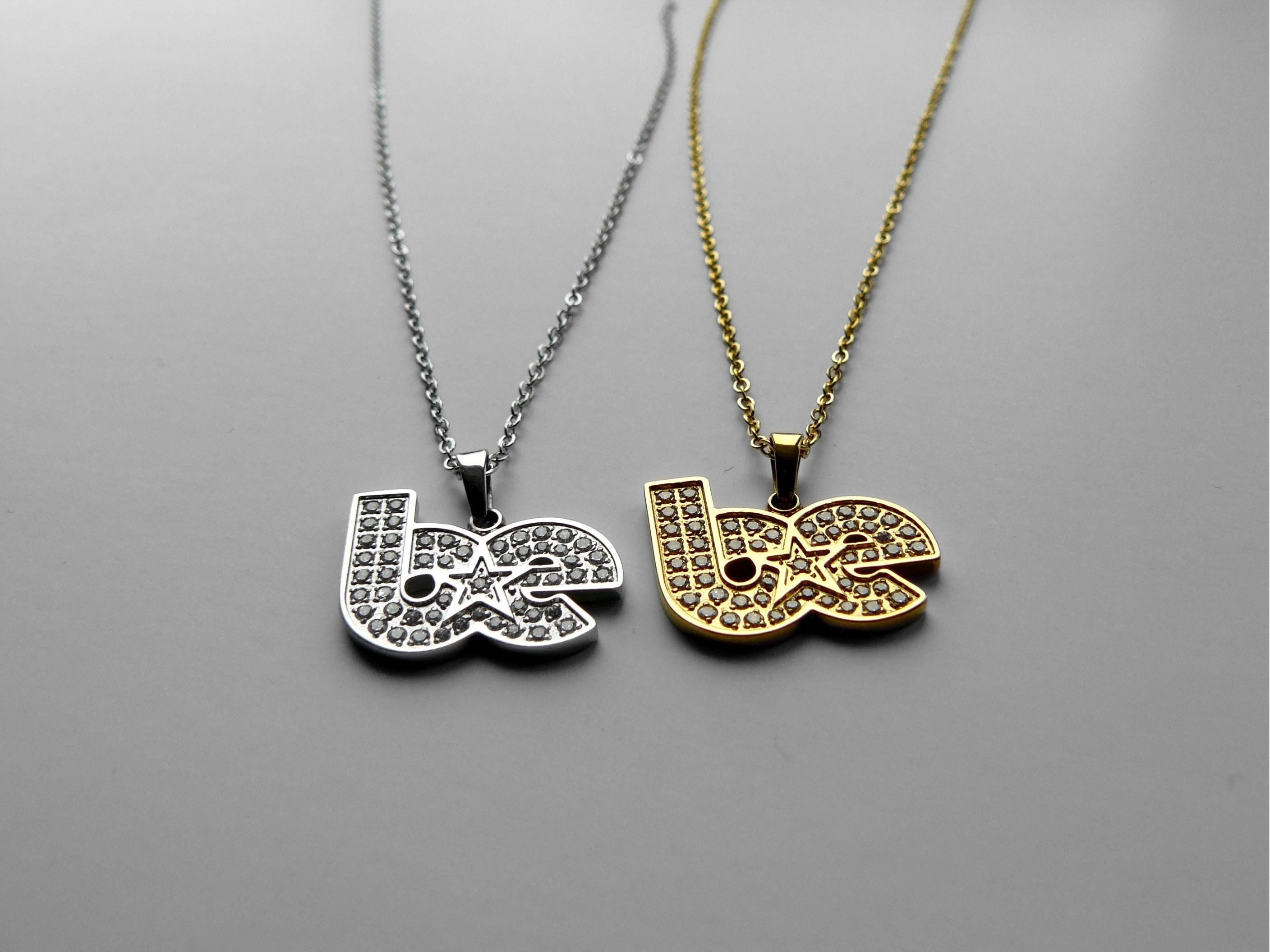 Dainty BE Rhinestone Necklace